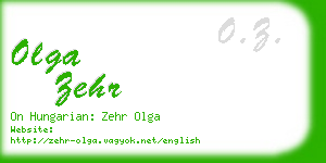 olga zehr business card